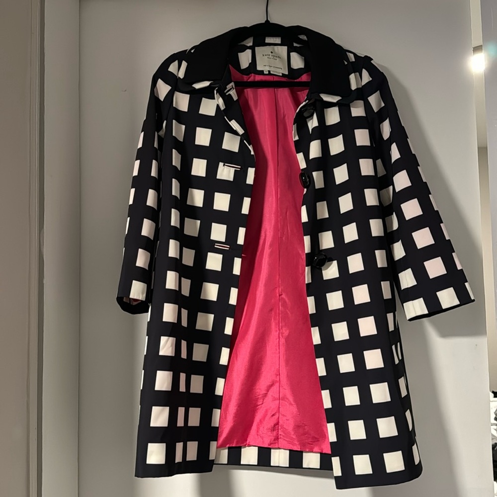 Kate Spade Checkered Franny Coat, Retail $528
